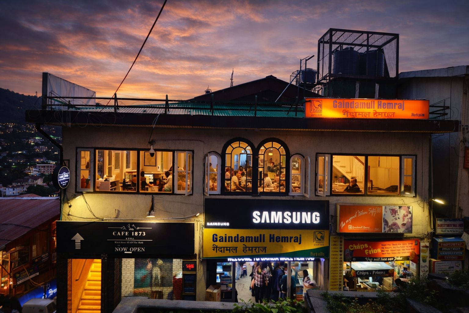 Cafe 1873 The Mall — exterior facade on The Mall Road, Shimla